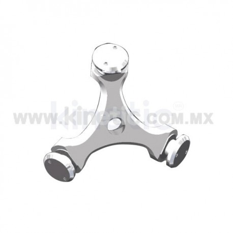 CONECTOR VITRINA ALUMINIO 3 ENTRADAS C/CHAPETON ( N.M )