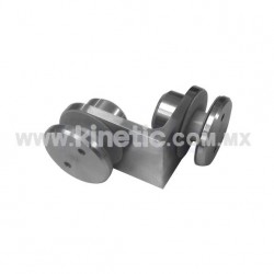 SOPORTE 90° AC. INOX. CRISTAL-CRISTAL C/CHAPETON