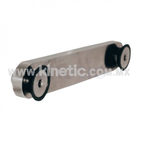 STRAIGHT STAINLESS STEEL GLASS BRACKET 80 MM BETWEEN CENTERS, 2 BOLTS, SQUASH