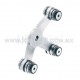 ALUMINUM SPIDER FITTING 128MM 3 WAY WITH CUSHION CONNECTOR
