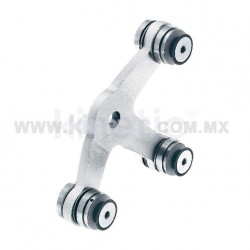 ALUMINUM SPIDER FITTING 128MM 3 WAY WITH CUSHION CONNECTOR
