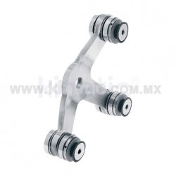 STAINLESS STEEL SPIDER FITTING 128MM 3 WAY WITH CUSHION