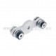 ALUMINUM SPIDER FITTING 128MM 2 WAY, STRAIGHT, WITH CUSHION CONNECTOR