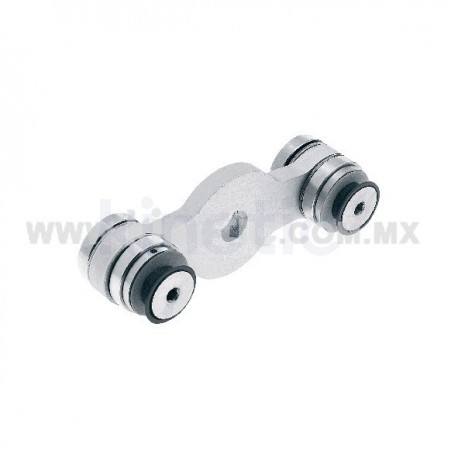 ALUMINUM SPIDER FITTING 128MM 2 WAY, STRAIGHT, WITH CUSHION CONNECTOR