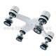 ALUMINUM INTERIOR SPIDER FITTING 128MM 4 WAY WITH FLAT HEAD