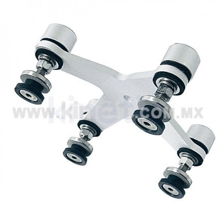 ALUMINUM INTERIOR SPIDER FITTING 128MM 4 WAY WITH FLAT HEAD