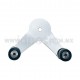 ALUMINUM INTERIOR SPIDER FITTING 128MM 2 WAY WITH FLAT HEAD