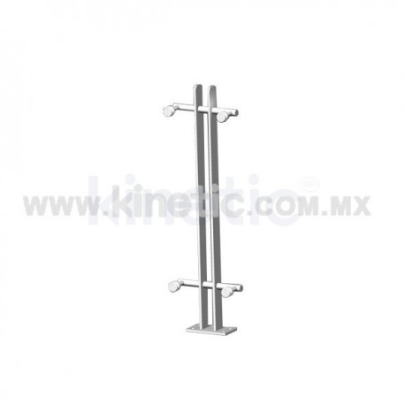 ALUMINUM HANDRAIL 750MM WITH STAINLESS STEEL ANGLE SUPPORT, DOUBLE