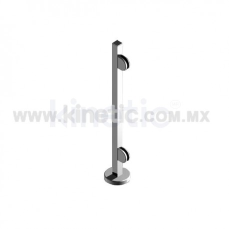 STAINLESS STEEL HANDRAIL 855MM SQUARE POST AND SINGLE CLAMP