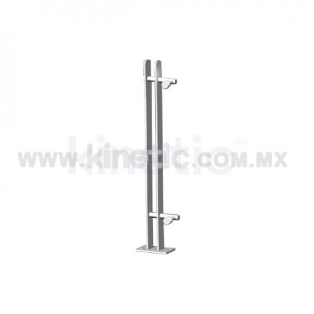 BARANDAL ALUMINIO 750 MM CON SOPORTE ACERO INOXIDABLE EN ÁNGULO SENCILLO