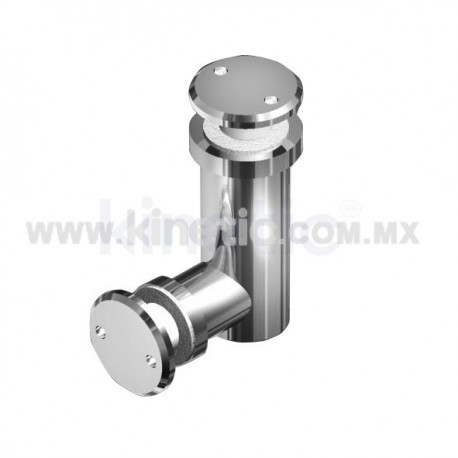 SOPORTE EN ANGULO INOX.CRISTAL-CRISTAL 90°  C/CHAPETON DE 32MM