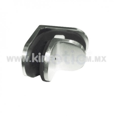 STAINLESS STEEL 2 FIXED GLASS PANEL CONNECTOR, 90°, P/CR. 9.5 MM, WITHOUT DRILLING