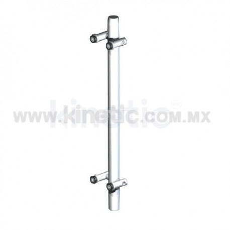 STAINLESS STEEL POST 41 X 750 MM WITH DOUBLE ANGLE SUPPORT