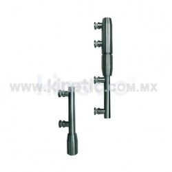 STAINLESS STEEL PIVOT POLE 2 PIECES TO LINTEL WITH BUTTON HEAD (GERMAN DORMA)