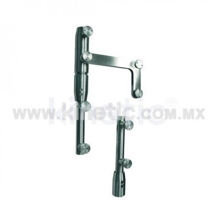 STAINLESS STEEL PIVOT POLE 2 PIECES TO LINTEL WITH BUTTON HEAD AND SIDE PLATE (MAB)