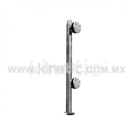 STAINLESS STEEL POST WITH CLAMP 41 x 750 MM AND 9.5 MM BASE
